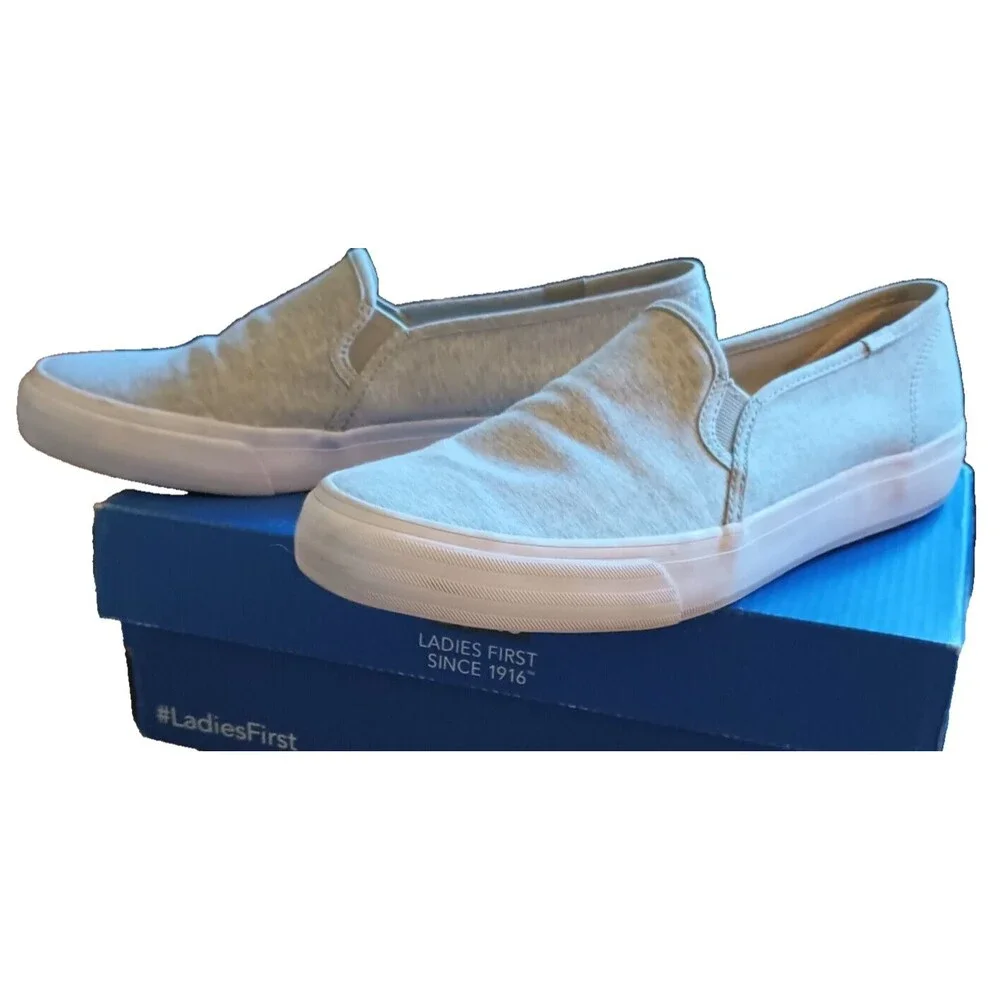KEDS WOMENS SZ 10 DOUBLE DECKER DREAM FOAM  CASUAL SLIP ONS HEATHER GRAY - Picture 3 of 6